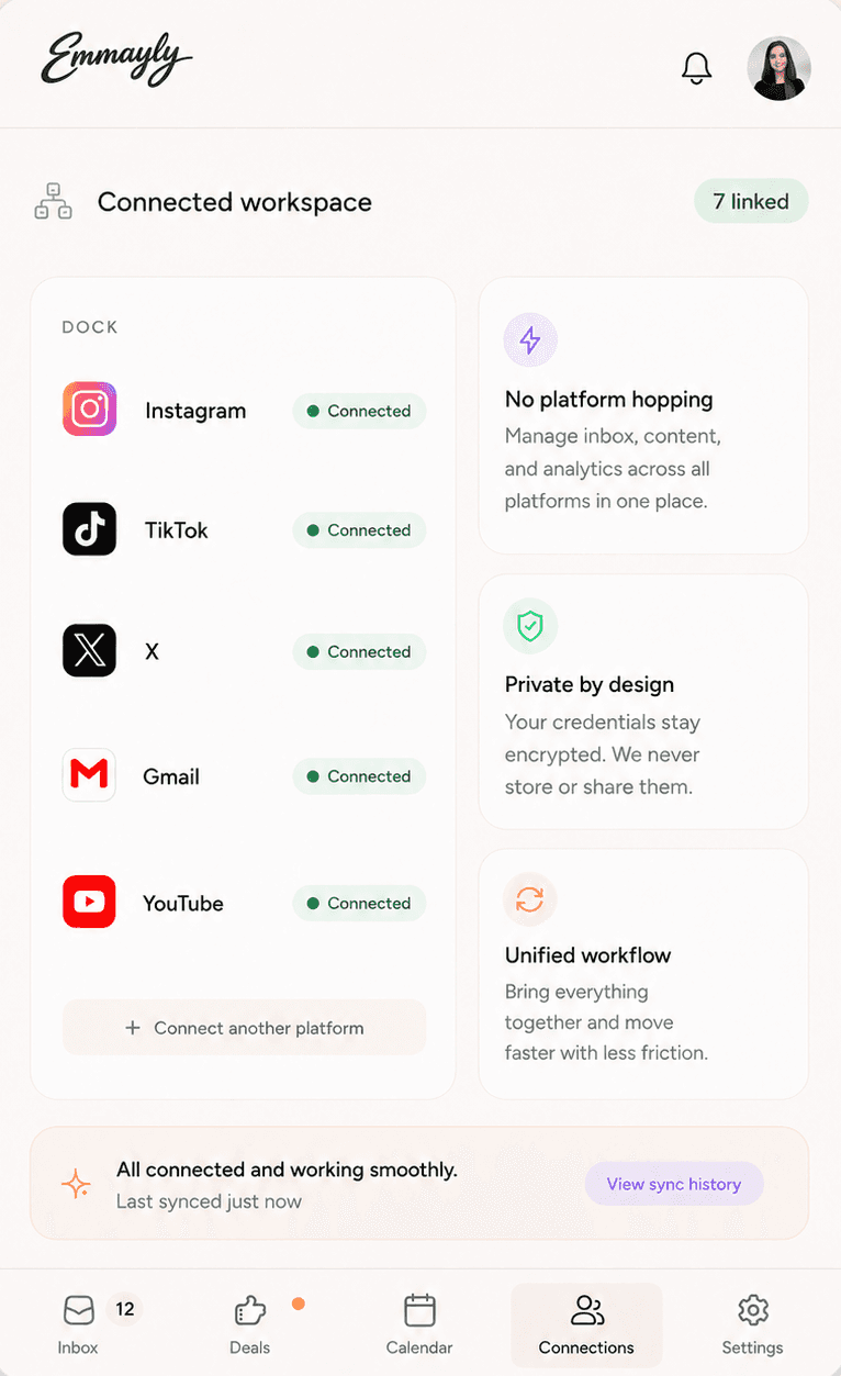 Connected workspace product screenshot